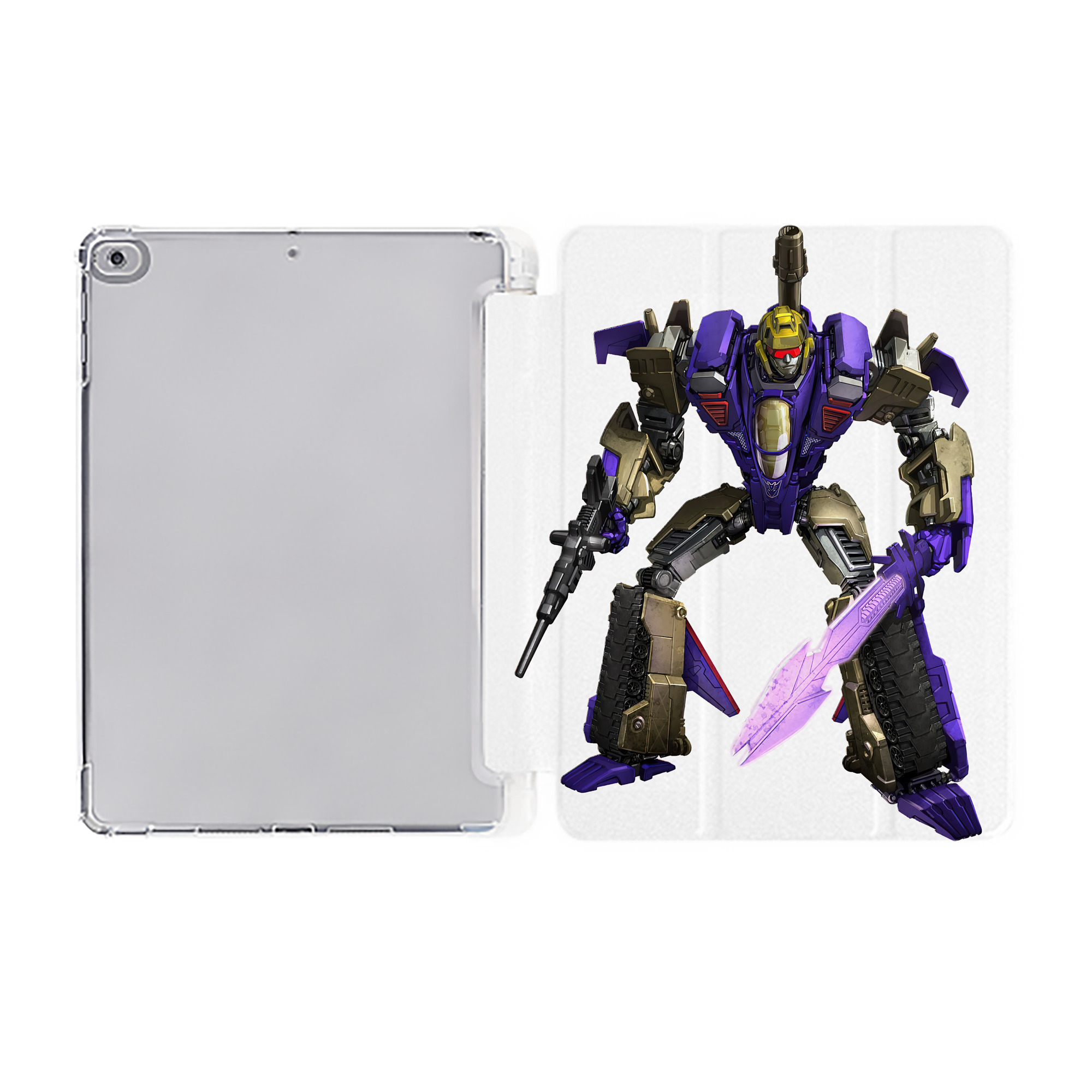 （画像用） Transformers トランスフォーマー IPad ケース ペン収納付き 三つ折りスタンド PUレザー×シリコン 対応機種9.5/10.5/10.9インチ